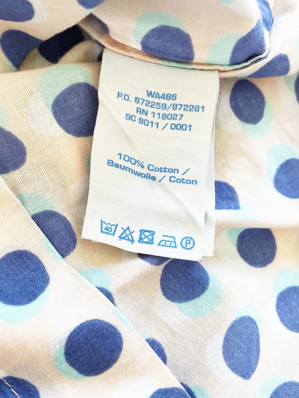 Boden White Mini Dress with Blue Polka Dots and Embroidered V-Neck Size 6 EUC - Picture 14 of 14